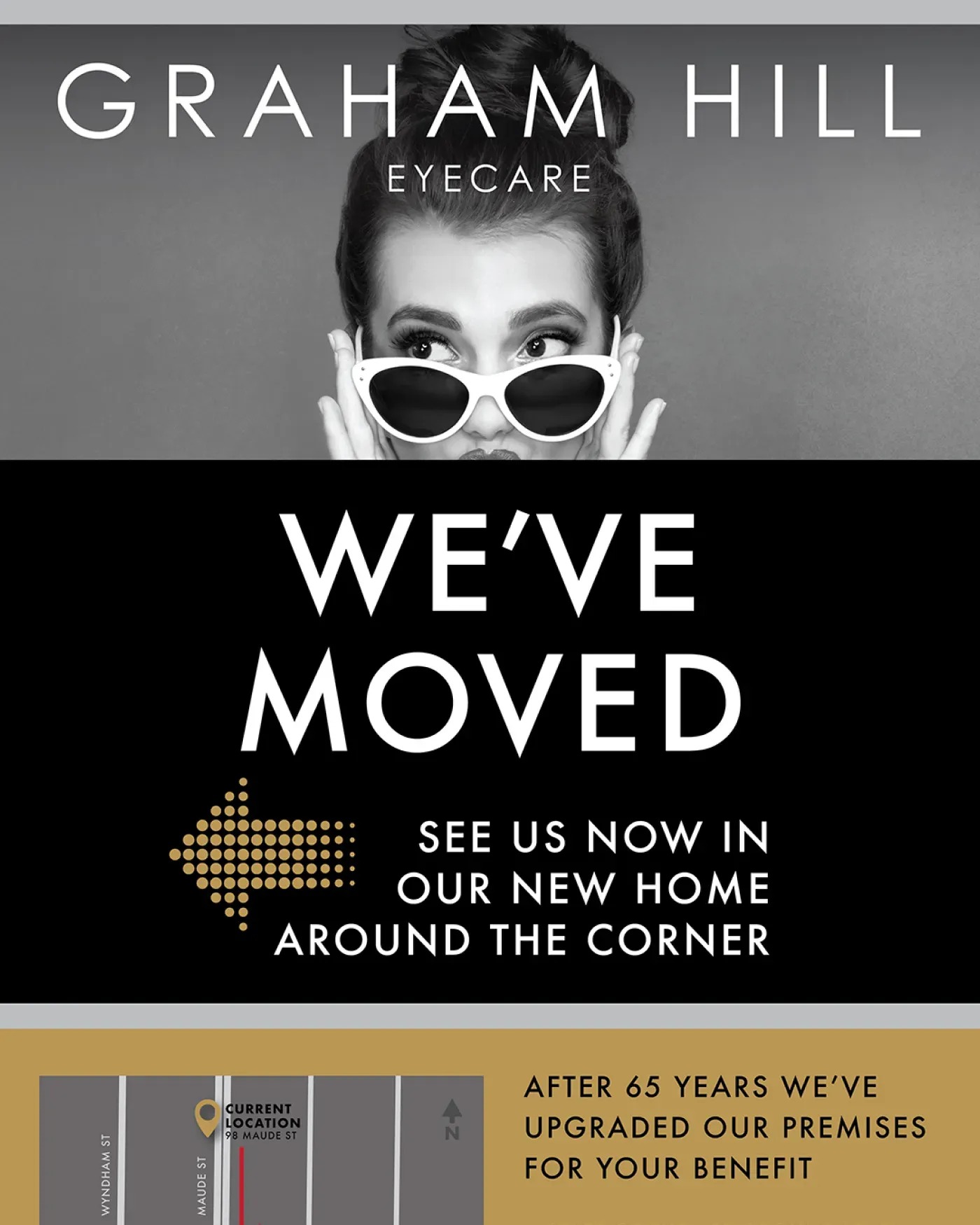 Graham Hill Eyecare We're Moving Signage