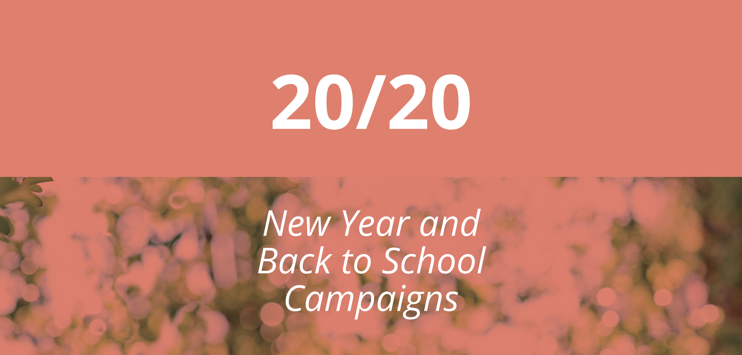 New Year & Back to School Marketing Strategy January – March 2020